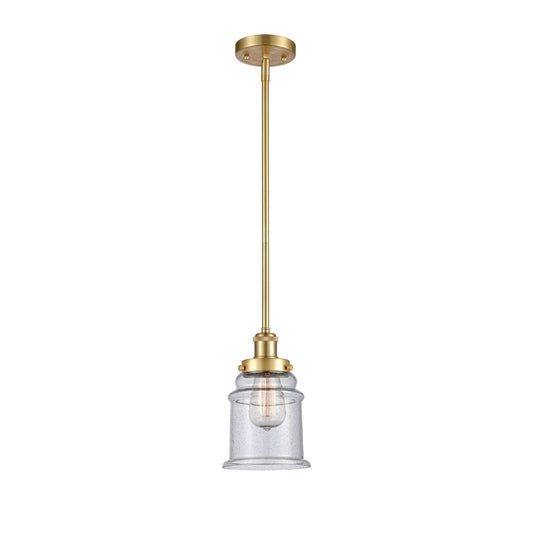 Innovations Canton 6in 1-Light Mini Pendant | Modern Satin Gold Steel and Seedy Glass | Kitchen Island & Dining Room | Model 916-1S-SG-G184