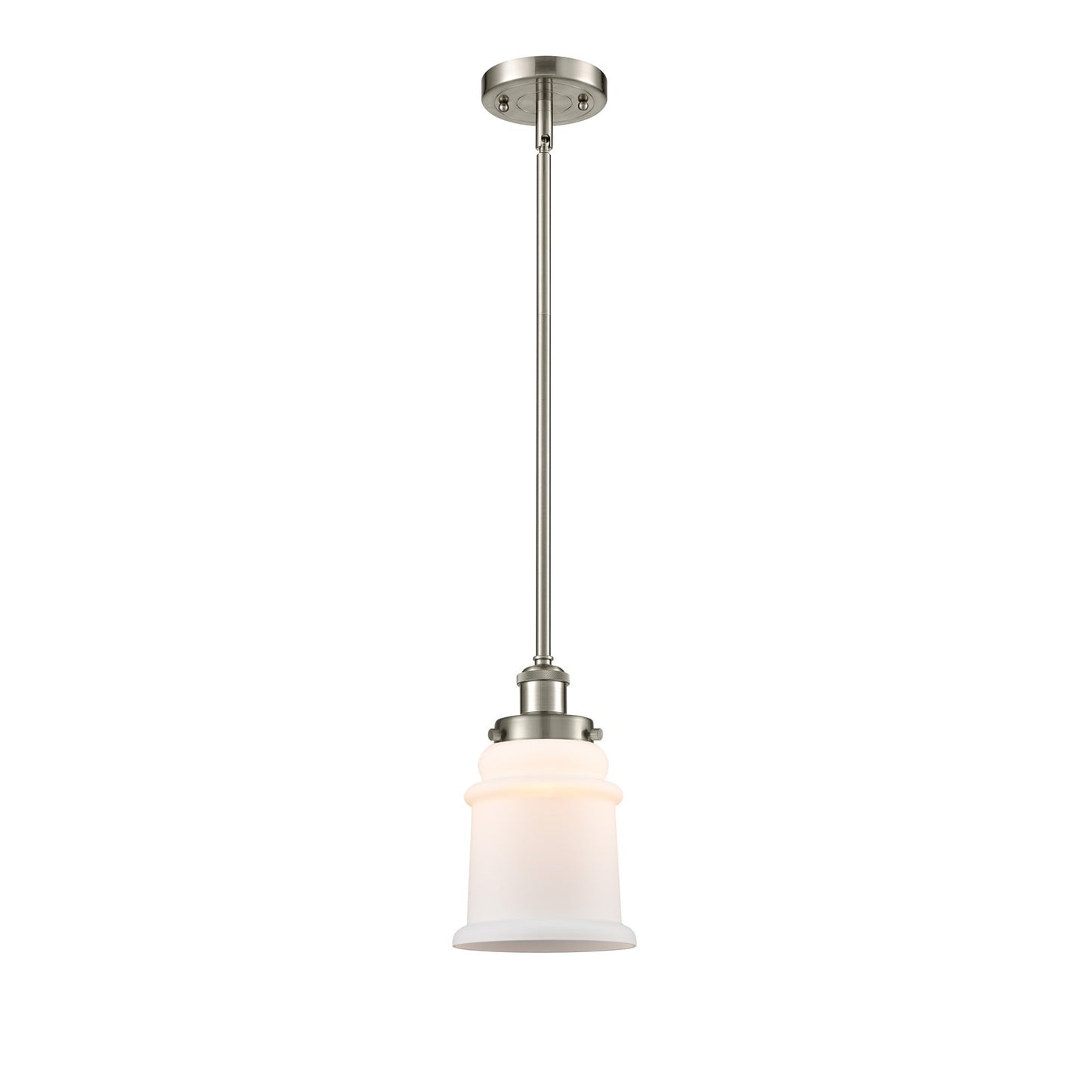 Innovations Canton 6in 1-Light Mini Pendant | Modern Brushed Satin Nickel and Matte White Frosted Glass | Kitchen Island & Dining | Model 916-1S-SN-G181