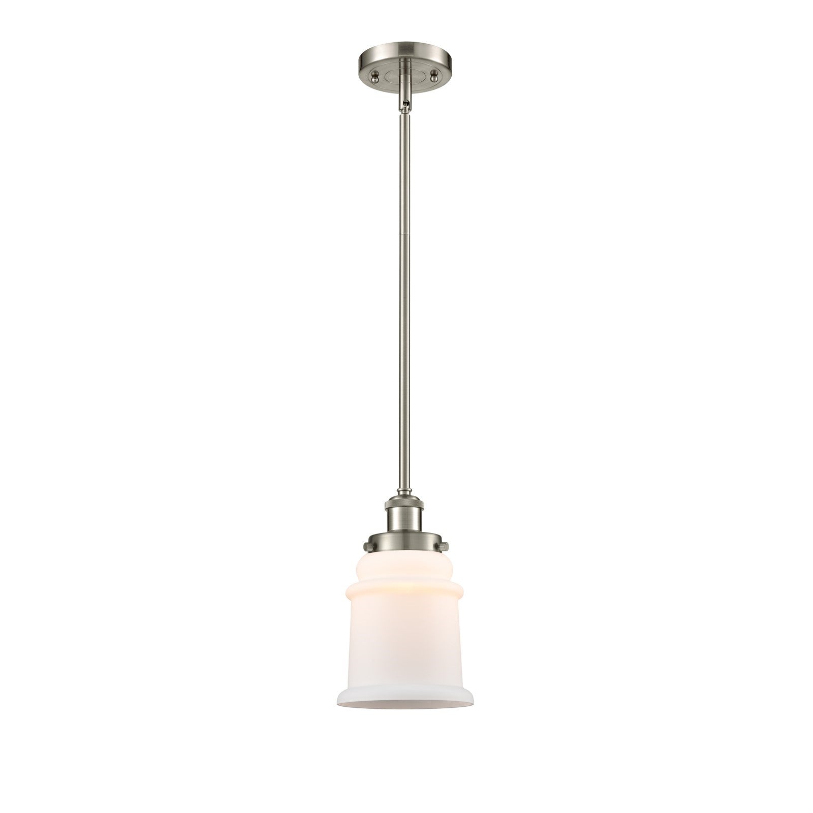Innovations Canton 6in 1-Light Mini Pendant | Modern Brushed Satin Nickel and Matte White Frosted Glass | Kitchen Island & Dining | Model 916-1S-SN-G181