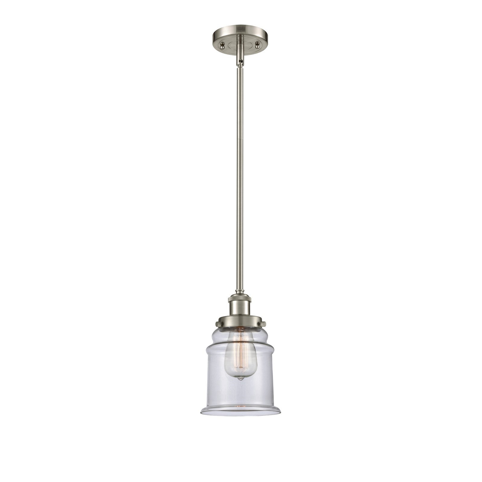 Innovations Canton 6in 1-Light Mini Pendant | Modern Brushed Satin Nickel and Clear Glass | Kitchen Island & Dining Room | Model 916-1S-SN-G182