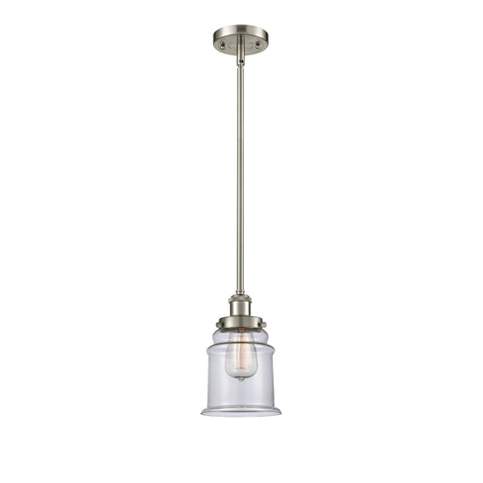 Innovations Canton 6in 1-Light Mini Pendant | Modern Brushed Satin Nickel and Clear Glass | Kitchen Island & Dining Room | Model 916-1S-SN-G182