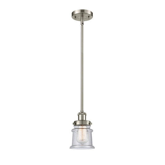 Innovations Canton 5.25in 1-Light Mini Pendant | Brushed Satin Nickel Steel and Seedy Glass | Kitchen Island & Dining Room | Model 916-1S-SN-G184S