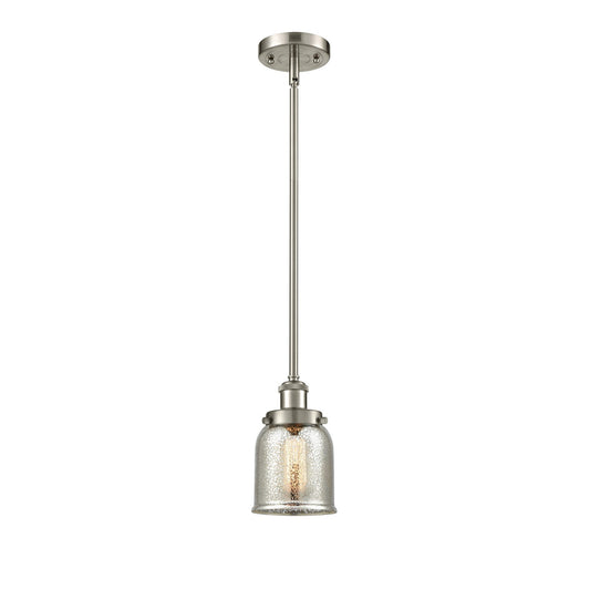 Innovations Bell 5in 1-Light Mini Pendant | Industrial Brushed Satin Nickel and Silver Plated Mercury Glass | Kitchen Island & | Model 916-1S-SN-G58
