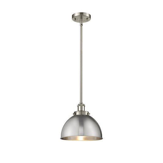 Innovations Derby 10in 1-Light LED Pendant | Industrial Brushed Satin Nickel Steel and Brushed Satin Nickel Metal Shade | Model 916-1S-SN-MFD-10-SN-LED