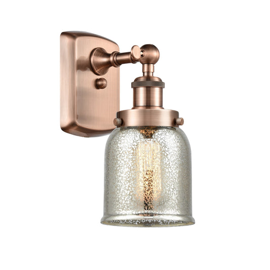 Innovations Bell 5in 1-Light Wall Sconce | Industrial Antique Copper and Silver Plated Mercury Glass | Hallway & Bathroom Accent | Model 916-1W-AC-G58-LED
