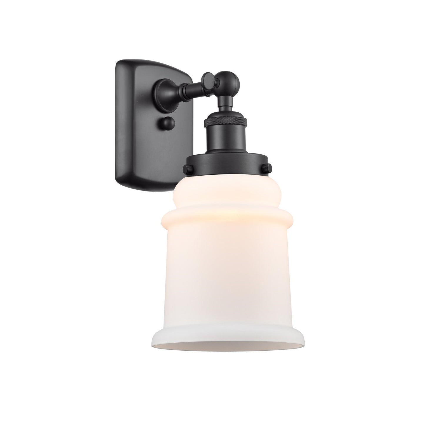 Innovations Canton 6in 1-Light Wall Sconce | Modern Transitional Matte Black Steel and Matte White Frosted Glass | Hallway & | Model 916-1W-BK-G181