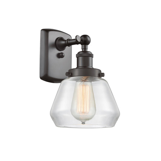 Innovations Fulton 7in 1-Light Wall Sconce | Modern Transitional Oil Rubbed Bronze Steel and Clear Schoolhouse Glass | Hallway & | Model 916-1W-OB-G172