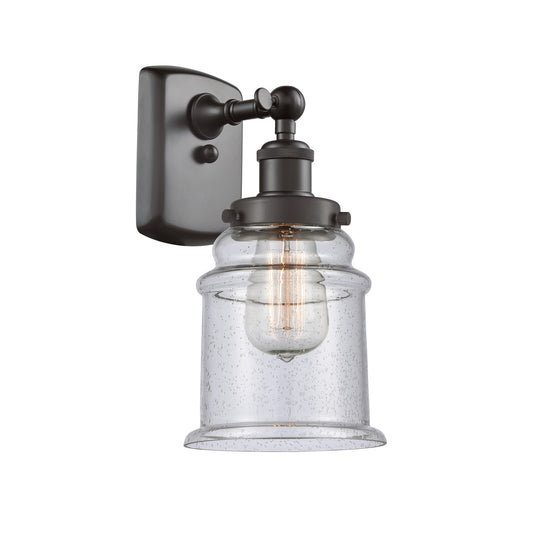 Innovations Canton 6in 1-Light Wall Sconce | Modern Transitional Oil Rubbed Bronze Steel and Seedy Glass | Hallway & Bathroom | Model 916-1W-OB-G184