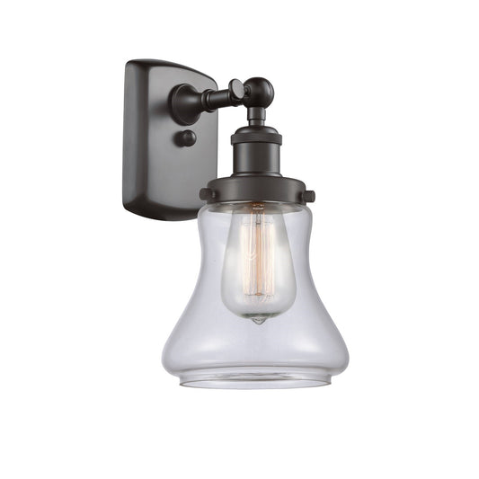 Innovations Bellmont 6.12in 1-Light Wall Sconce | Modern Transitional Oil Rubbed Bronze Steel and Clear Glass | Hallway & Bathroom | Model 916-1W-OB-G192