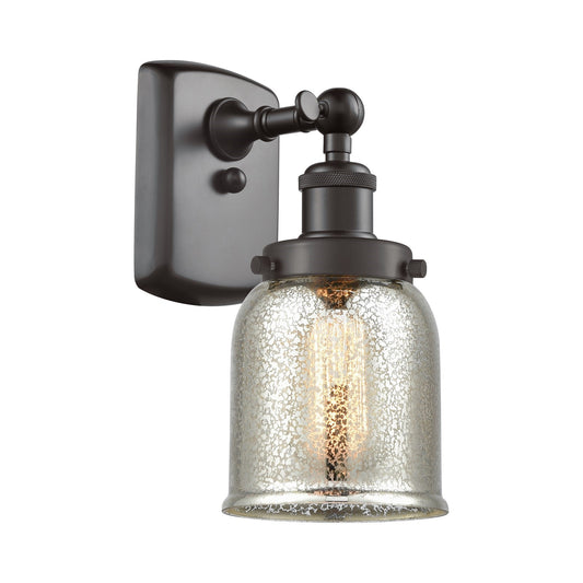 Innovations Bell 5in 1-Light LED Wall Sconce | Oil Rubbed Bronze Steel and Silver Plated Mercury Glass | Hallway & Bedroom | Model 916-1W-OB-G58-LED