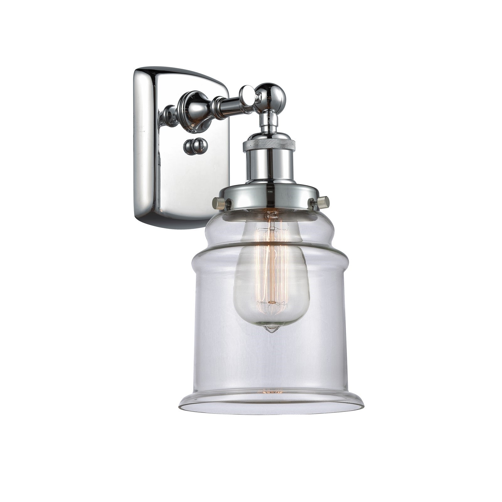 Innovations Canton 1-Light Wall Sconce | Modern Transitional Polished Chrome and Clear Glass | Bathroom & Hallway Accent | Model 916-1W-PC-G182