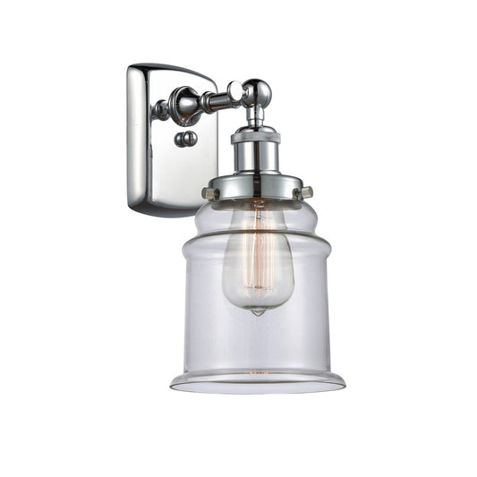 Innovations Canton 1-Light Wall Sconce | Modern Transitional Polished Chrome and Clear Glass | Bathroom & Hallway Accent | Model 916-1W-PC-G182