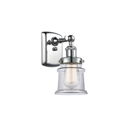 Innovations Canton 1-Light Wall Sconce | Modern Transitional Polished Chrome and Clear Glass | Bathroom & Hallway Accent | Model 916-1W-PC-G182S