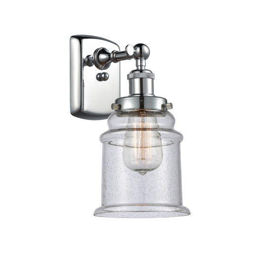 Innovations Canton 1-Light Wall Sconce | Modern Transitional Polished Chrome and Seedy Glass | Bathroom & Hallway Accent | Model 916-1W-PC-G184
