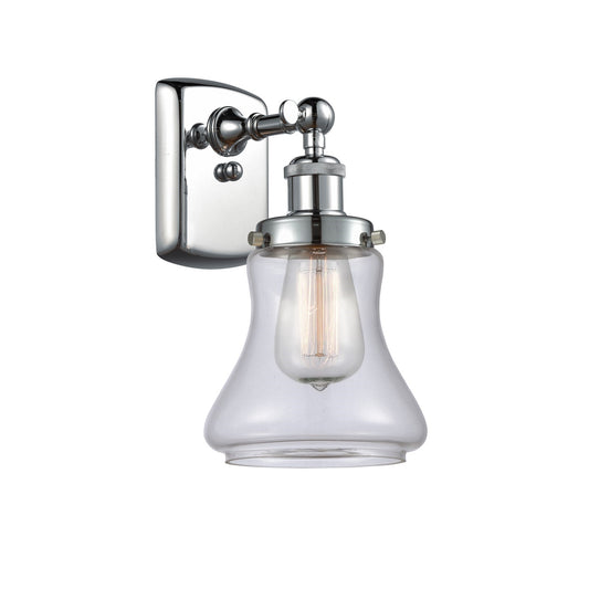 Innovations Bellmont 6.12in 1-Light Wall Sconce | Modern Transitional Polished Chrome and Clear Glass | Hallway & Bathroom Accent | Model 916-1W-PC-G192