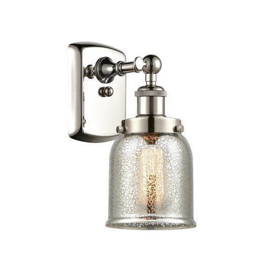 Innovations Bell 5in 1-Light Wall Sconce | Industrial Polished Nickel and Silver Plated Mercury Glass | Hallway & Bathroom | Model 916-1W-PN-G58-LED