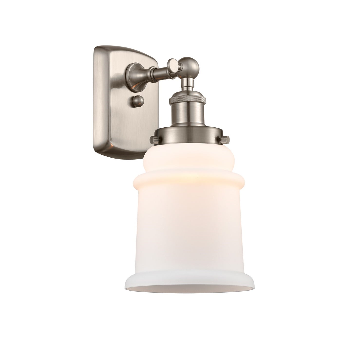 Innovations Canton 6in 1-Light Wall Sconce | Modern Contempo Brushed Satin Nickel and Matte White Frosted Glass | Hallway & | Model 916-1W-SN-G181