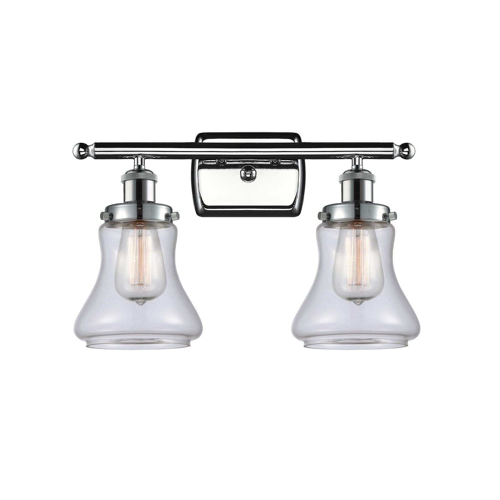 Innovations Bellmont 16in 2-Light Bath Vanity | Modern Transitional Polished Chrome and Clear Glass | Bathroom Vanity | Model 916-2W-PC-G192