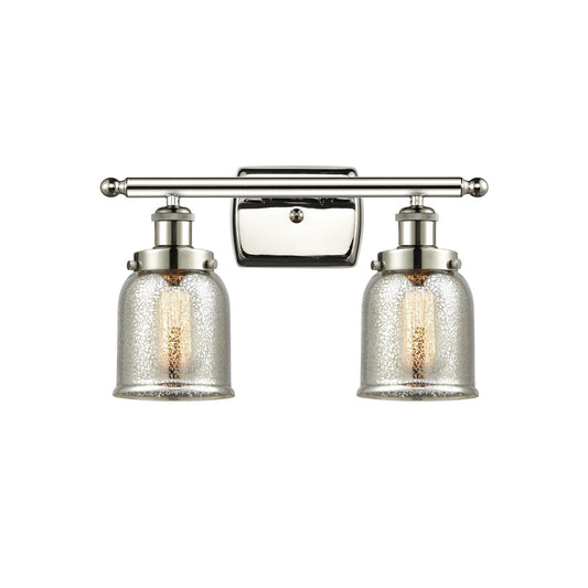 Innovations Bell 16in 2-Light Bath Vanity Light | Polished Nickel and Silver Plated Mercury Glass | Bathroom Vanity | 16 x 12 in | Model 916-2W-PN-G58