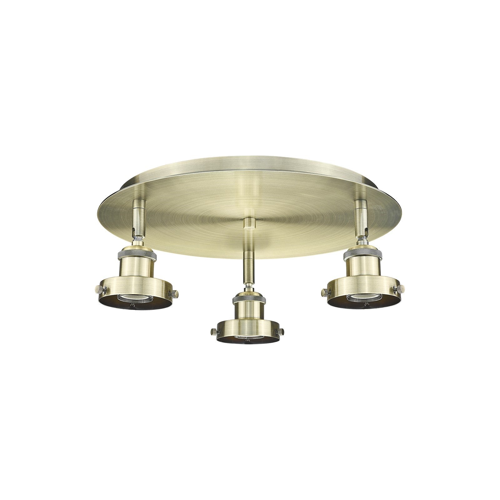 Innovations Ballston Urban 15in 3-Light Semi-Flush Mount | Industrial Antique Brass Steel and Cast Brass | Entryway & Hallway | 15 x 5 in | Model 916-3C-AB