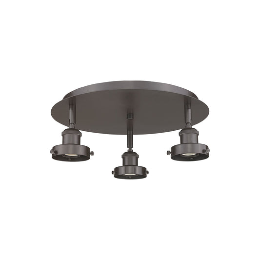Innovations Ballston Urban 15in 3-Light Semi-Flush Mount | Industrial Oil Rubbed Bronze Steel and Cast Brass | Kitchen & Dining Room | Model 916-3C-OB