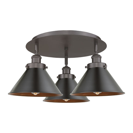 Innovations Ballston Urban 20in 3-Light Semi-Flush Mount | Industrial Oil Rubbed Bronze Metal Shade | Entryway & Hallway | Model 916-3C-OB-M10-OB