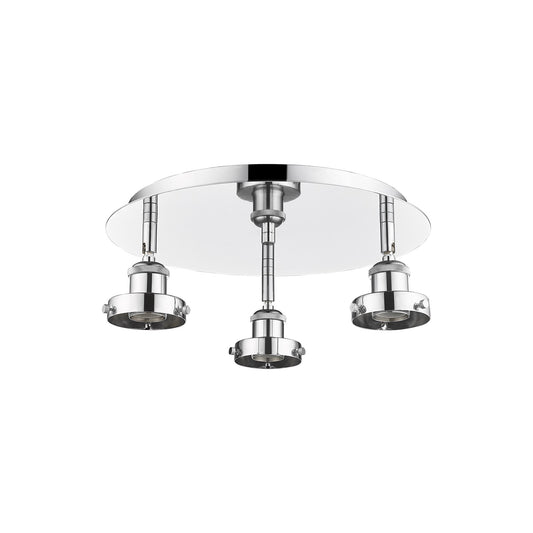 Innovations Ballston Urban 15in 3-Light Semi-Flush Mount | Industrial Polished Chrome | Entryway & Hallway | 15 x 5 in | Model 916-3C-PC