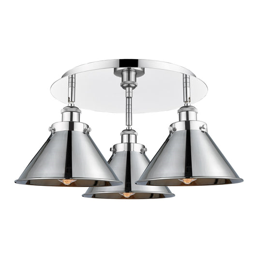 Innovations Ballston Urban 20in 3-Light Semi-Flush Mount | Industrial Polished Chrome Steel and Cast Brass with Polished Chrome | Model 916-3C-PC-M10-PC