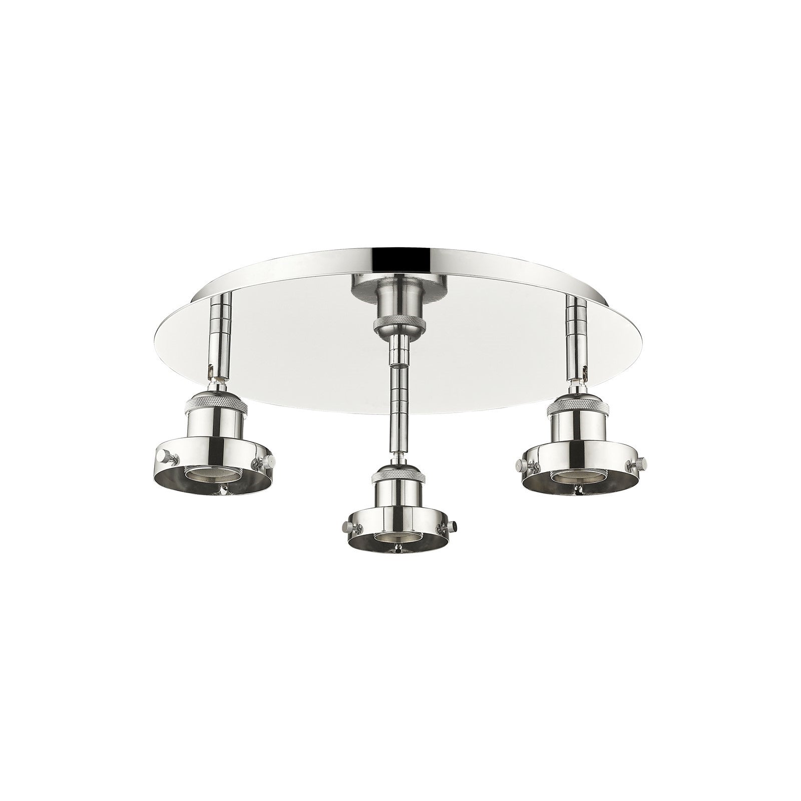 Innovations Ballston Urban 15in 3-Light Semi-Flush Mount | Industrial Polished Nickel Steel and Cast Brass | Damp-Rated Entryway & | Model 916-3C-PN