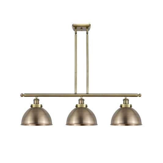 Innovations Derby 36in 3-Light Island Light | Industrial Antique Brass Steel and Antique Brass Metal | Kitchen Island & Dining | Model 916-3I-AB-MFD-10-AB
