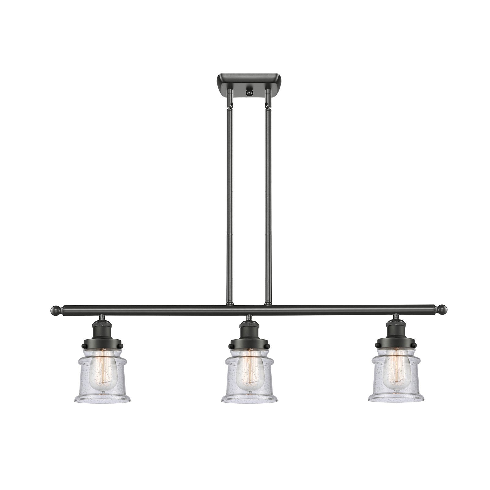 Innovations Canton 36in 3-Light Island Light | Modern Transitional Oil Rubbed Bronze Steel and Seedy Glass | Kitchen Island & | Model 916-3I-OB-G184S