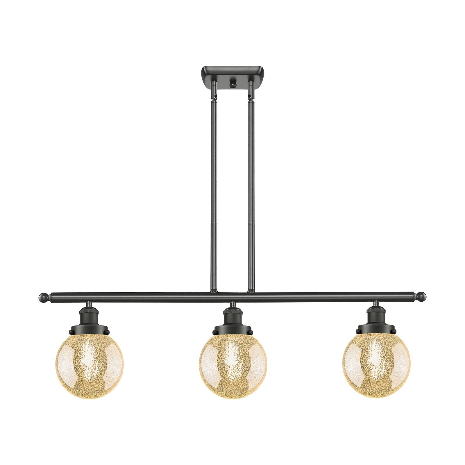 Innovations Beacon 36in 3-Light Island Light | Modern Transitional Oil Rubbed Bronze Steel and Mercury Glass | Kitchen Island & | Model 916-3I-OB-G208-6