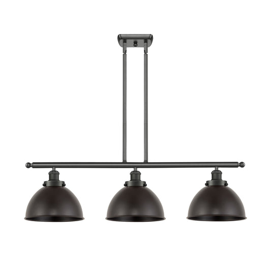 Innovations Derby 36in 3-Light LED Island Light | Industrial Oil Rubbed Bronze Steel and Metal Shade | Kitchen Island & | Model 916-3I-OB-MFD-10-OB-LED