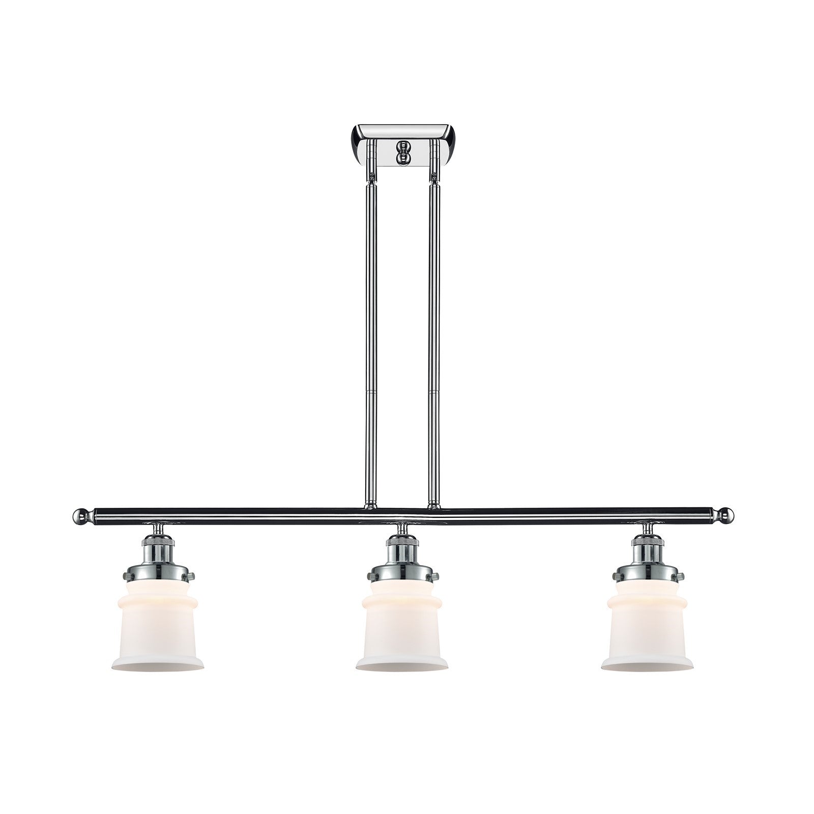 Innovations Canton 36in 3-Light Island Light | Modern Contempo Polished Chrome and Matte White Frosted Glass | Kitchen Island & | Model 916-3I-PC-G181S