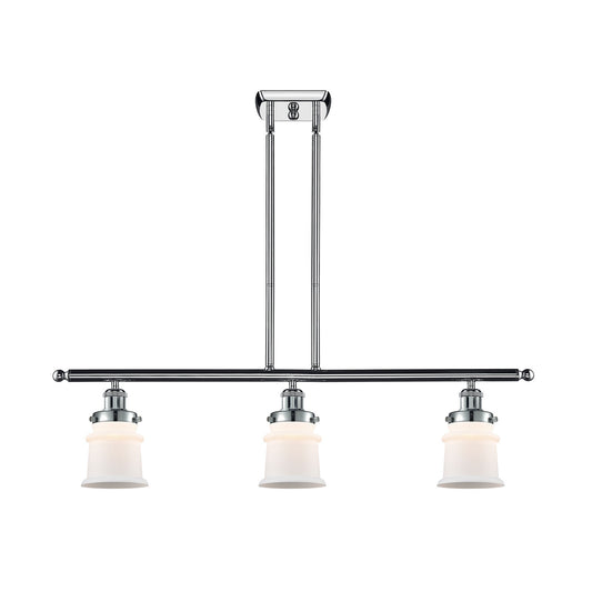 Innovations Canton 36in 3-Light Island Light | Modern Contempo Polished Chrome and Matte White Frosted Glass | Kitchen Island & | Model 916-3I-PC-G181S