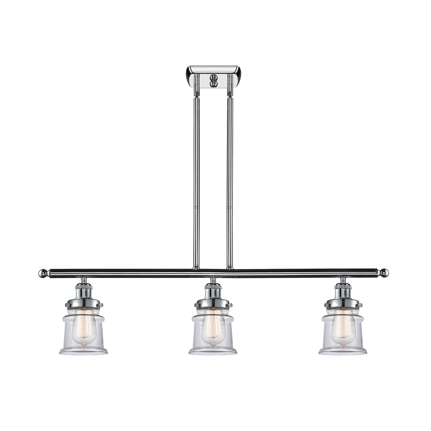 Innovations Canton 36in 3-Light Island Light | Modern Contempo Polished Chrome and Clear Glass | Kitchen Island & Dining Room | Model 916-3I-PC-G182S