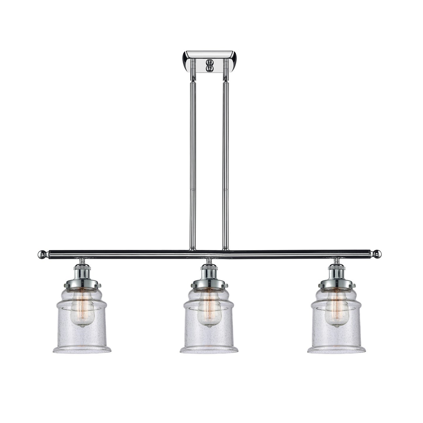 Innovations Canton 36in 3-Light Island Light | Modern Contempo Polished Chrome and Seedy Glass | Kitchen Island & Dining Room | Model 916-3I-PC-G184