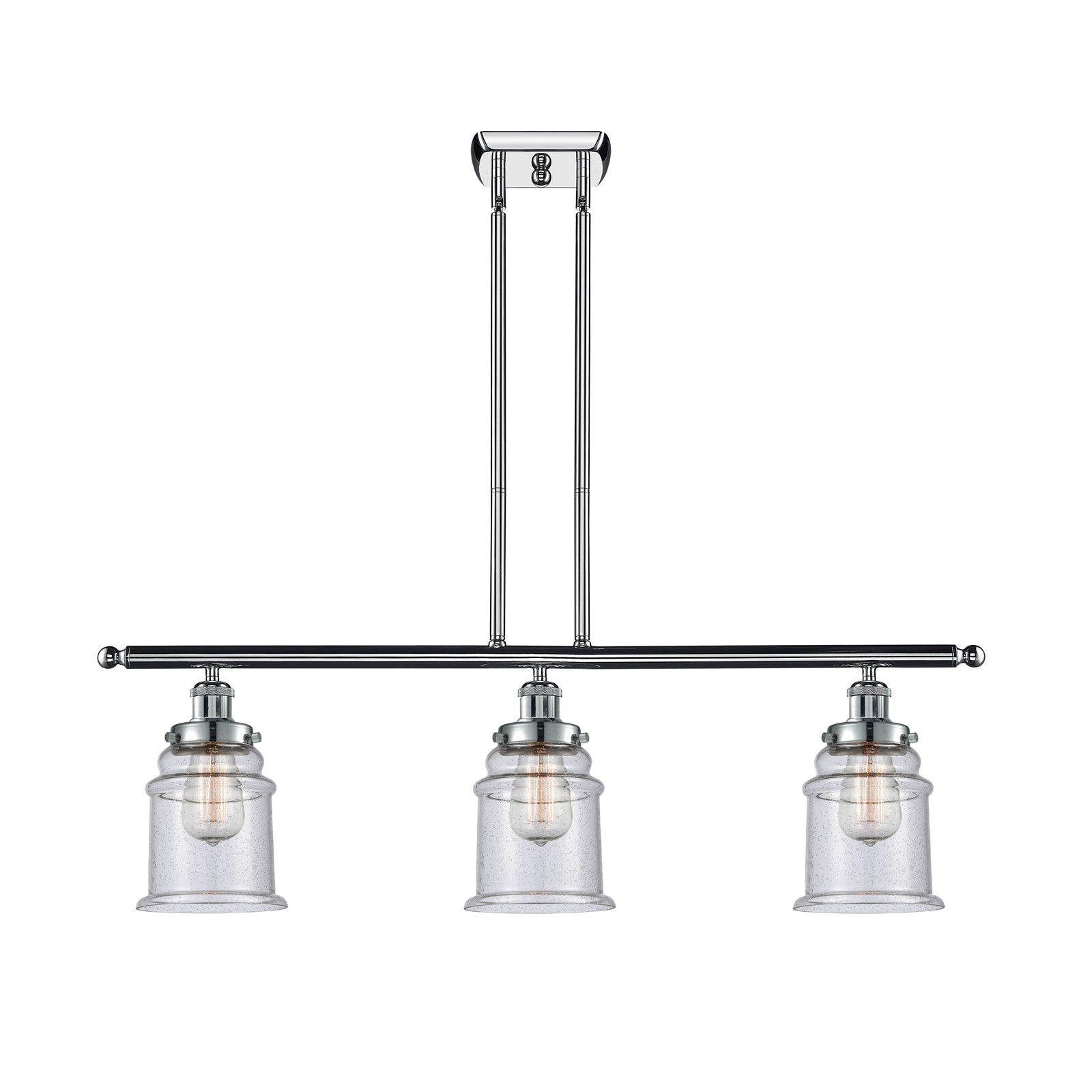 Innovations Canton 36in 3-Light Island Light | Modern Contempo Polished Chrome and Seedy Glass | Kitchen Island & Dining Room | Model 916-3I-PC-G184