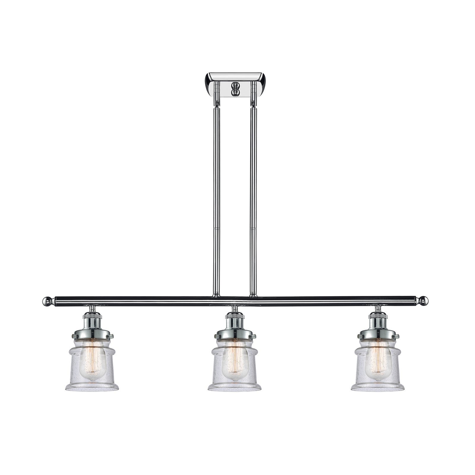 Innovations Canton 36in 3-Light Island Light | Modern Contempo Polished Chrome and Seedy Glass | Kitchen Island & Dining Room | Model 916-3I-PC-G184S