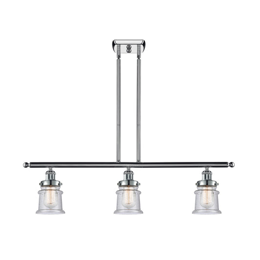 Innovations Canton 36in 3-Light Island Light | Modern Contempo Polished Chrome and Seedy Glass | Kitchen Island & Dining Room | Model 916-3I-PC-G184S
