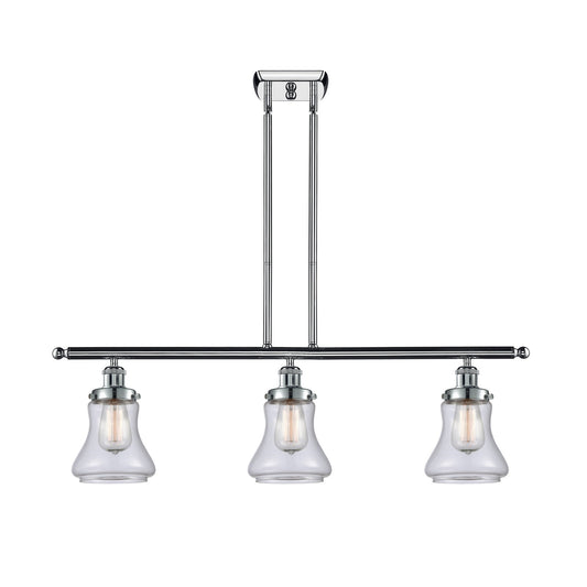 Innovations Bellmont 36in 3-Light Island Light | Modern Contempo Polished Chrome and Clear Glass | Kitchen Island & Dining Room | Model 916-3I-PC-G192