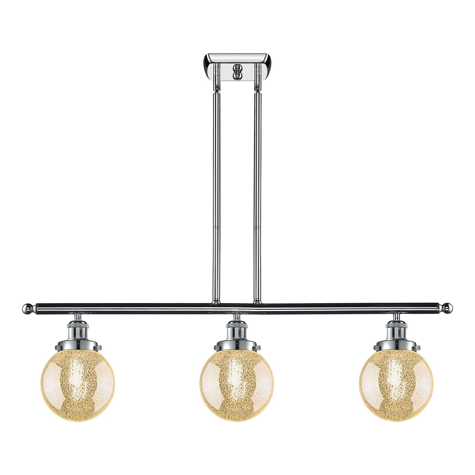 Innovations Beacon 36in 3-Light Island Light | Modern Transitional Polished Chrome and Mercury Seeded Glass | Kitchen Island & | Model 916-3I-PC-G208-6