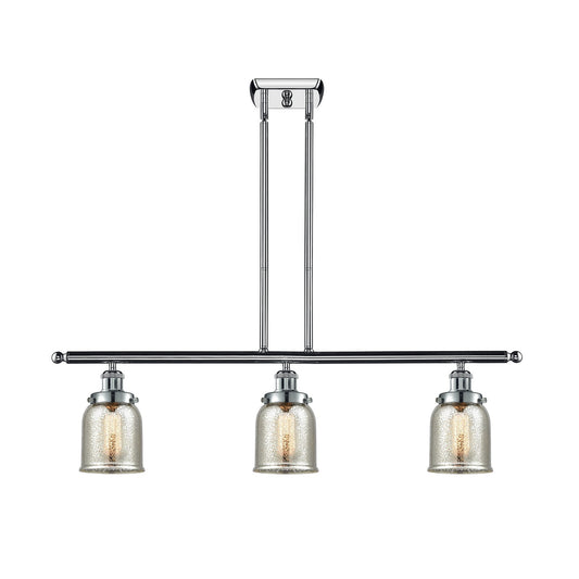 Innovations Bell 36in 3-Light Island Light | Industrial Polished Chrome and Silver Plated Mercury Glass | Kitchen Island & | Model 916-3I-PC-G58-LED