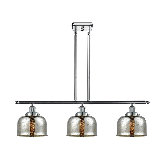 Innovations Bell 36in 3-Light Island Light | Industrial Polished Chrome and Silver Plated Mercury Large Bell Glass | Kitchen Island | Model 916-3I-PC-G78