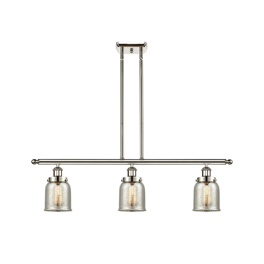 Innovations Bell 36in 3-Light LED Island Light | Industrial Polished Nickel and Silver Plated Mercury Glass | Kitchen Island & | Model 916-3I-PN-G58-LED