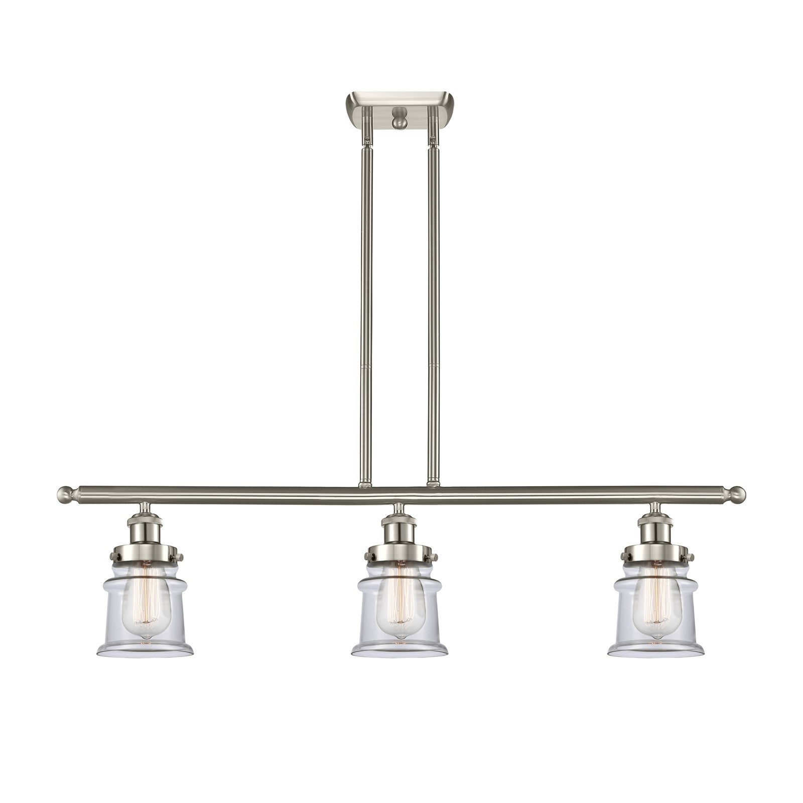 Innovations Canton 36in 3-Light Island Light | Modern Transitional Brushed Satin Nickel and Clear Small Glass | Kitchen Island & | Model 916-3I-SN-G182S