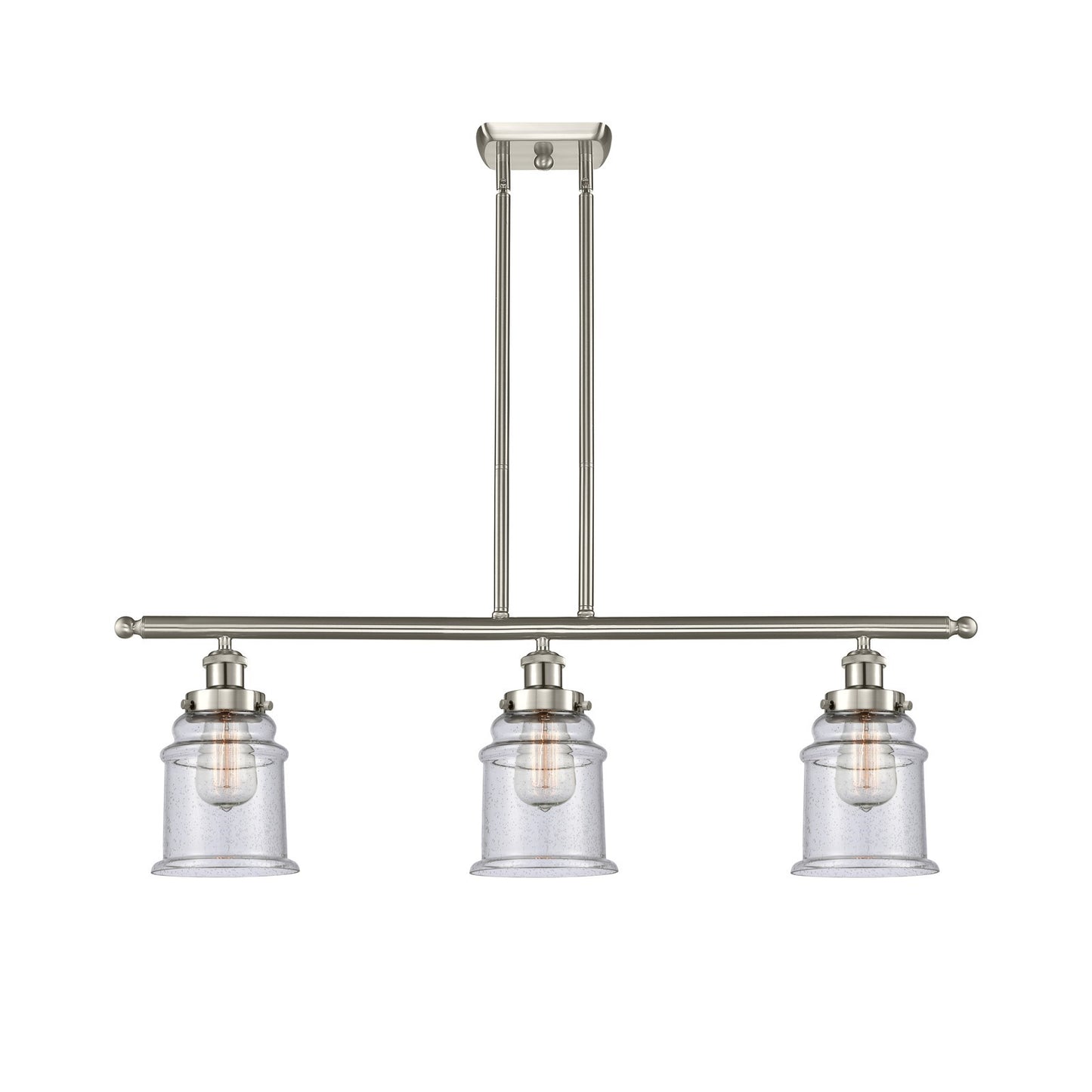 Innovations Canton 36in 3-Light Island Light | Modern Transitional Brushed Satin Nickel and Seedy Glass | Kitchen Island & Dining | Model 916-3I-SN-G184