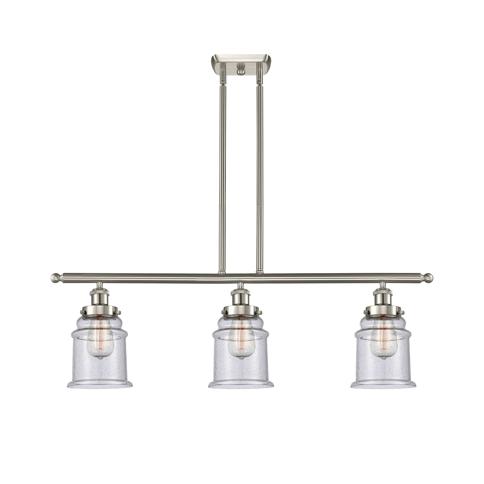 Innovations Canton 36in 3-Light Island Light | Modern Transitional Brushed Satin Nickel and Seedy Glass | Kitchen Island & Dining | Model 916-3I-SN-G184