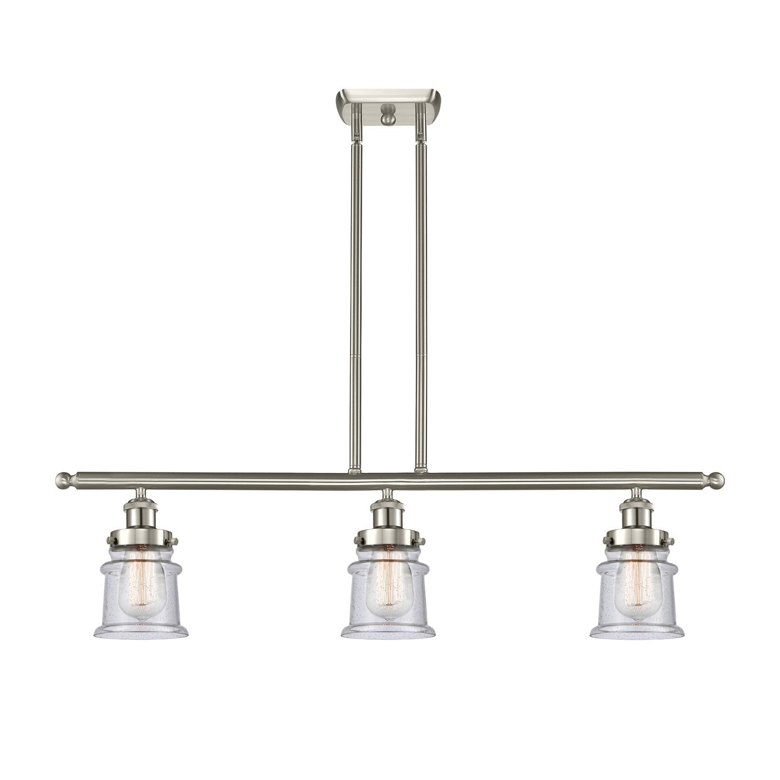 Innovations Canton 36in 3-Light Island Light | Modern Transitional Brushed Satin Nickel and Seedy Small Glass | Kitchen Island & | Model 916-3I-SN-G184S