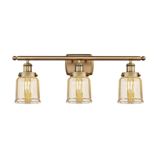 Innovations Bell 26in 3-Light Bath Vanity Light | Brushed Brass Steel and Silver Plated Mercury Glass | Bathroom Vanity | 26 x 12 in | Model 916-3W-BB-G58